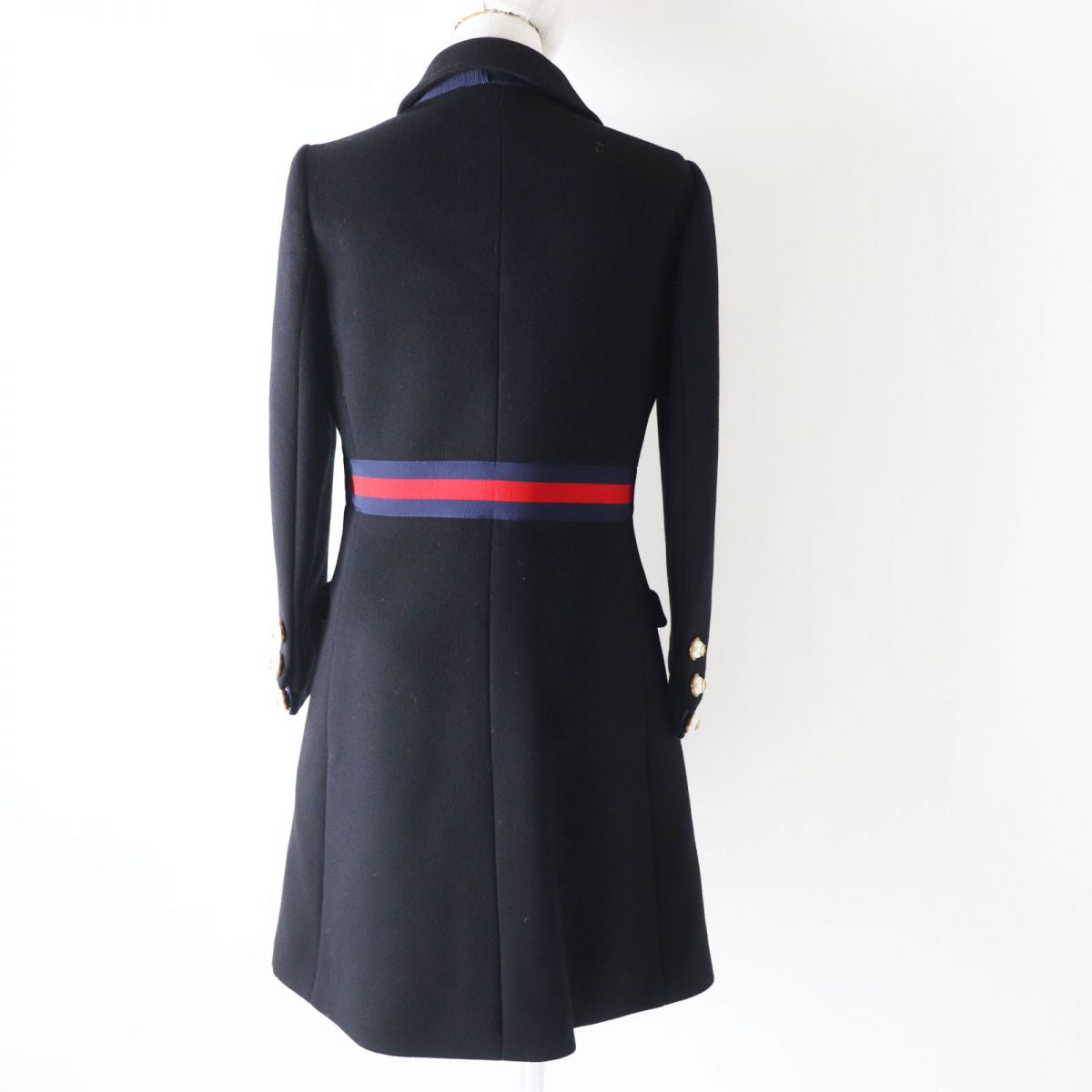 GUCCI coat Outer: 100% wool, part: 58% viscose (rayon), part: 38% cotton, part: 4% polyester, part: 50% cotton black Women 40