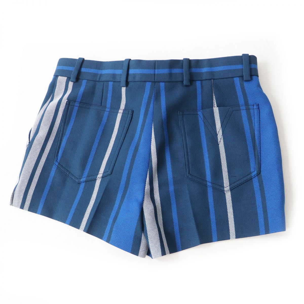 LOUIS VUITTON Pants Outer: 100% polyester, Lining: 60% rayon, Lining: 35% cupra, Lining: 5% polyurethane Blue type Stripe Pattern Women 38