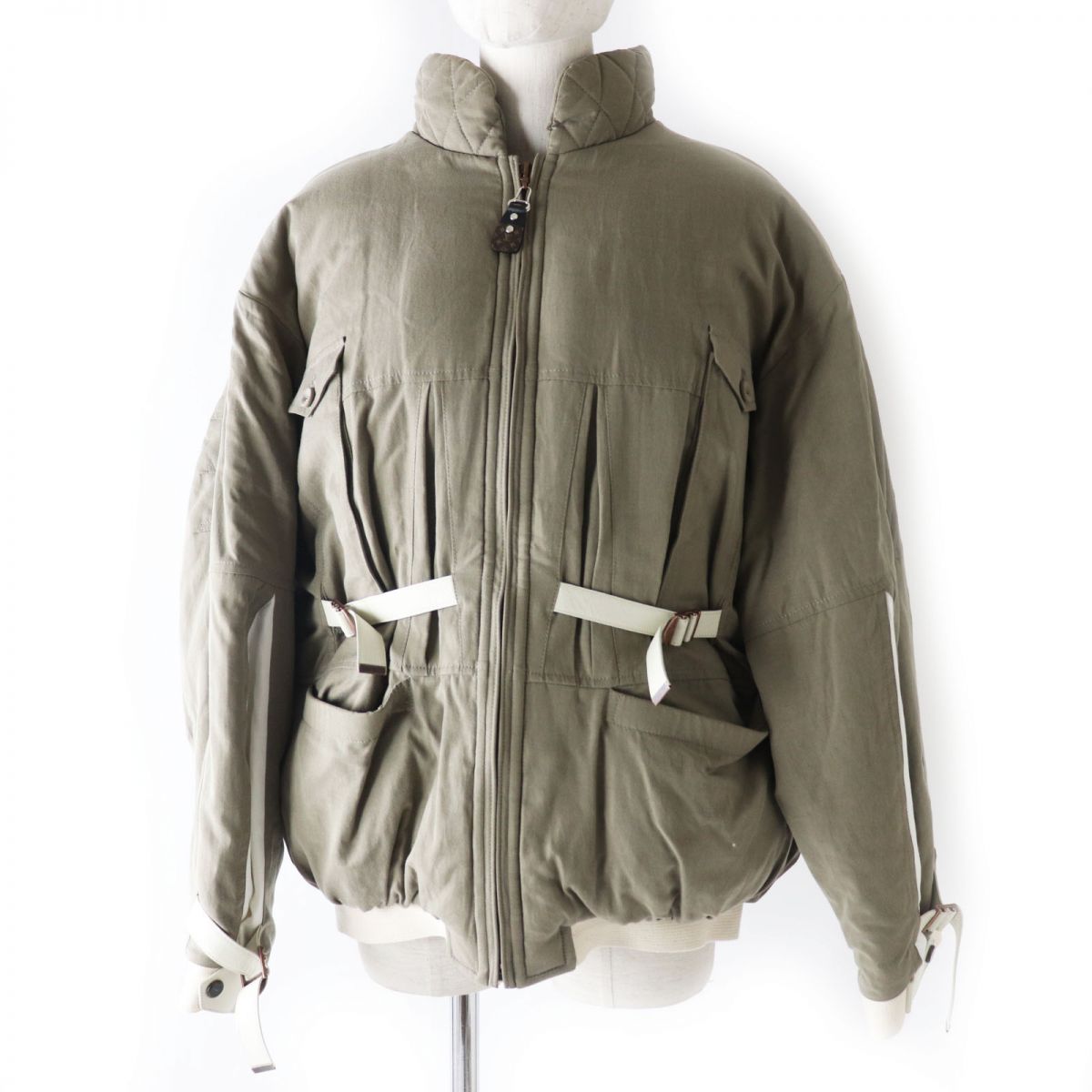 LOUIS VUITTON Military jacket Lyocell Earth tones x white 38