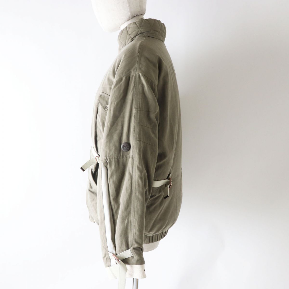 LOUIS VUITTON Military jacket Lyocell Earth tones x white 38