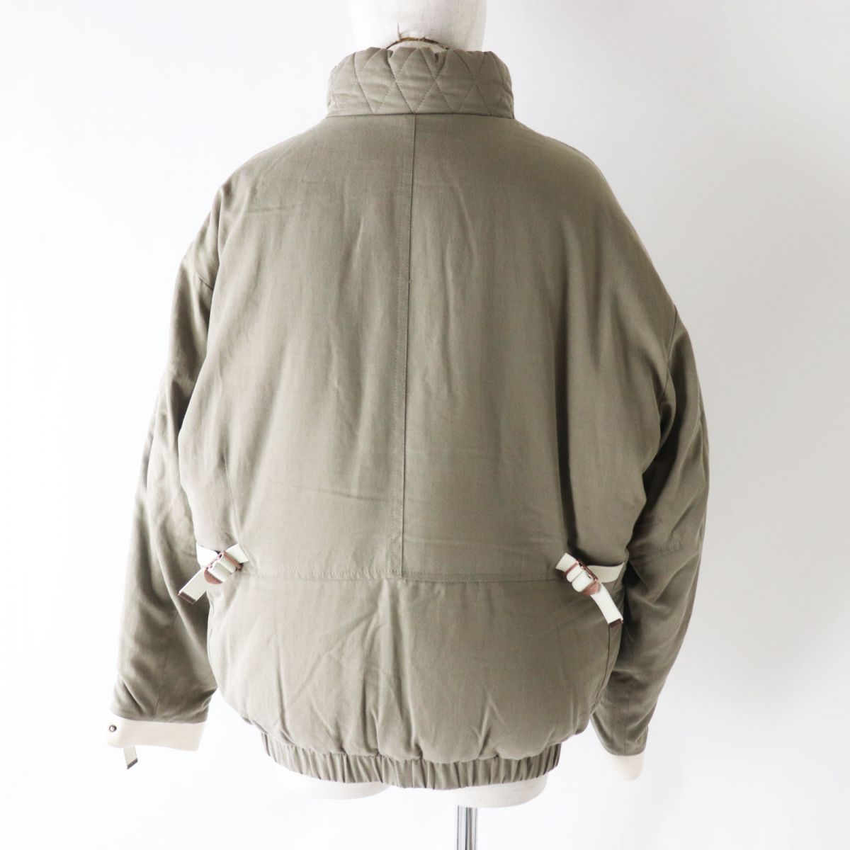 LOUIS VUITTON Military jacket Lyocell Earth tones x white 38