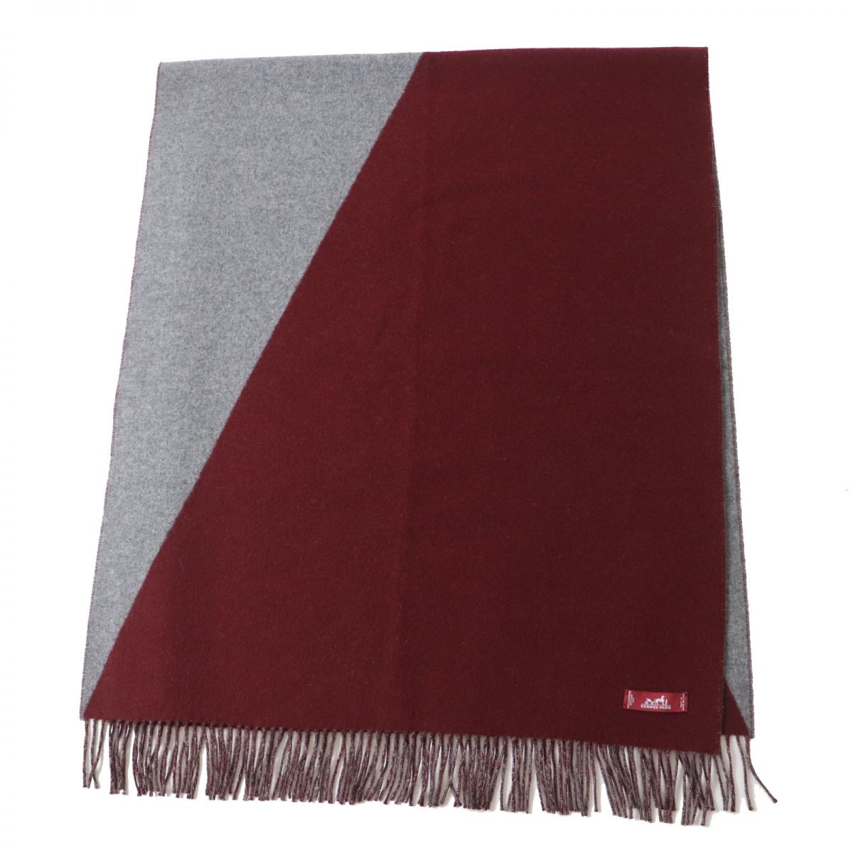 HERMES Scarf Main: 100% cashmere Red Women