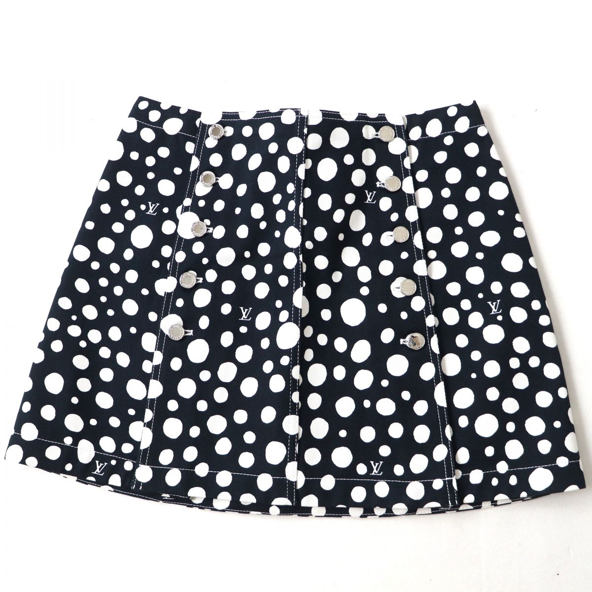 LOUIS VUITTON skirt Main: 100% cotton Dark navy x white<br>infinity dot Women 38