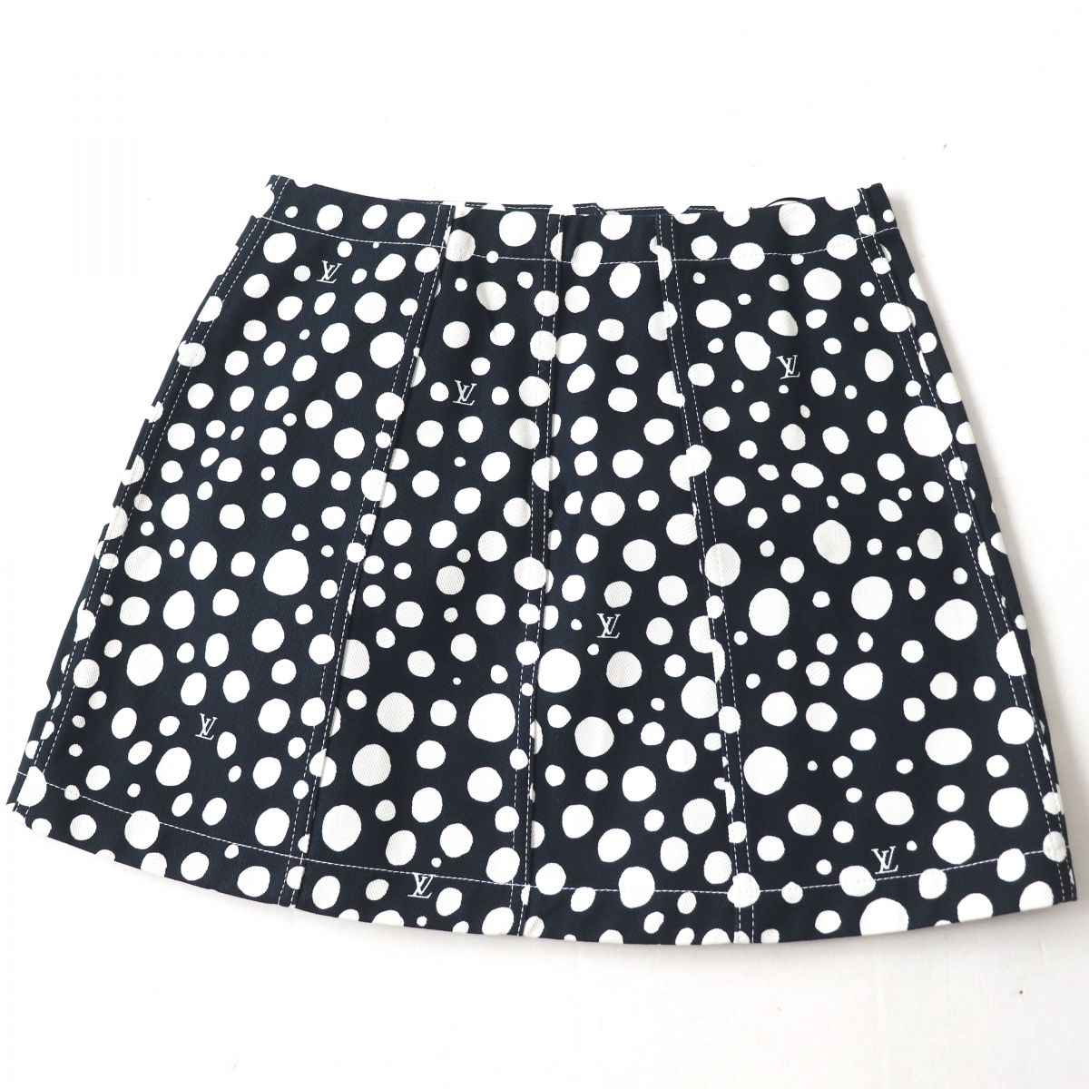 LOUIS VUITTON skirt Main: 100% cotton Dark navy x white<br>infinity dot Women 38
