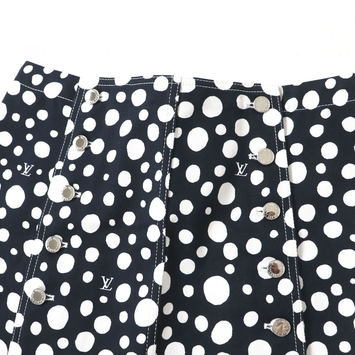 LOUIS VUITTON skirt Main: 100% cotton Dark navy x white<br>infinity dot Women 38
