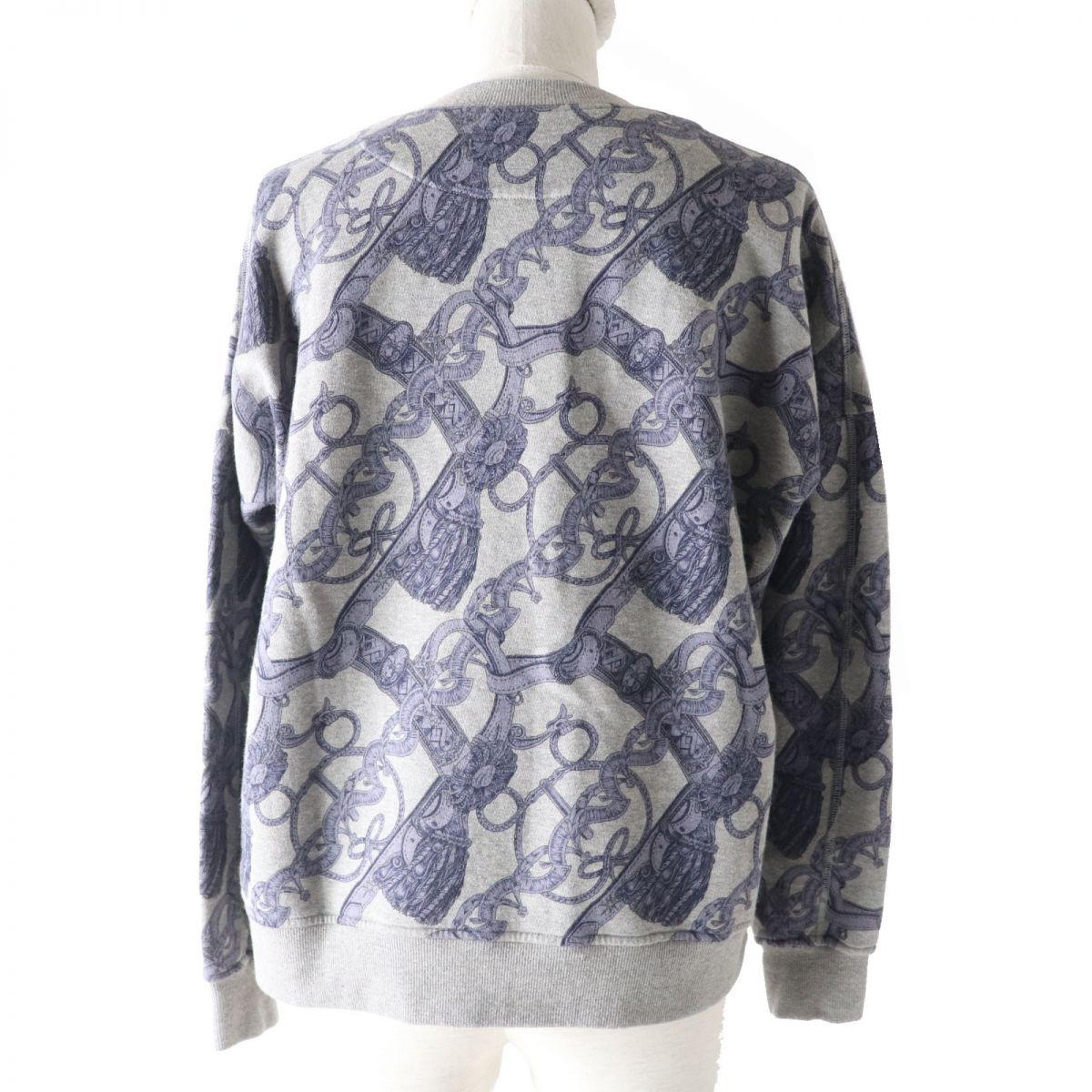 HERMES sweat Main: 86% cotton, Main: 14% camel, Part: 74% cotton, Part: 18% camel, Part: 8% polyurethane Gray x purple<br>Bride de Cour Women 34