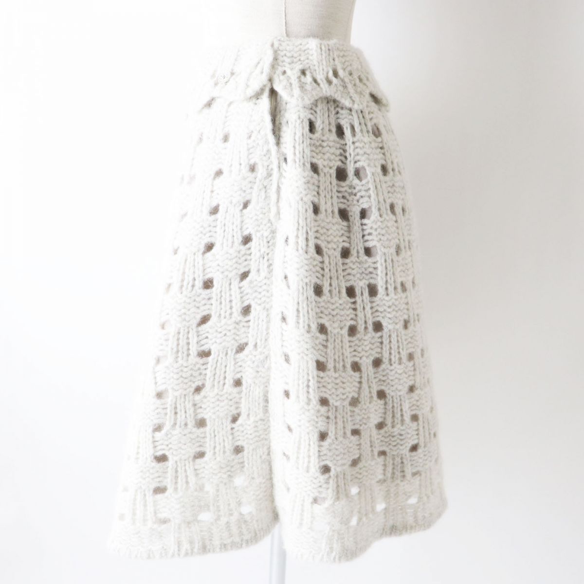 CHANEL skirt Outer: 50% alpaca, Outer: 47% polyamide, Outer: 3% wool, Lining: 74% cotton, Lining: 18% polyamide Light gray Women 34