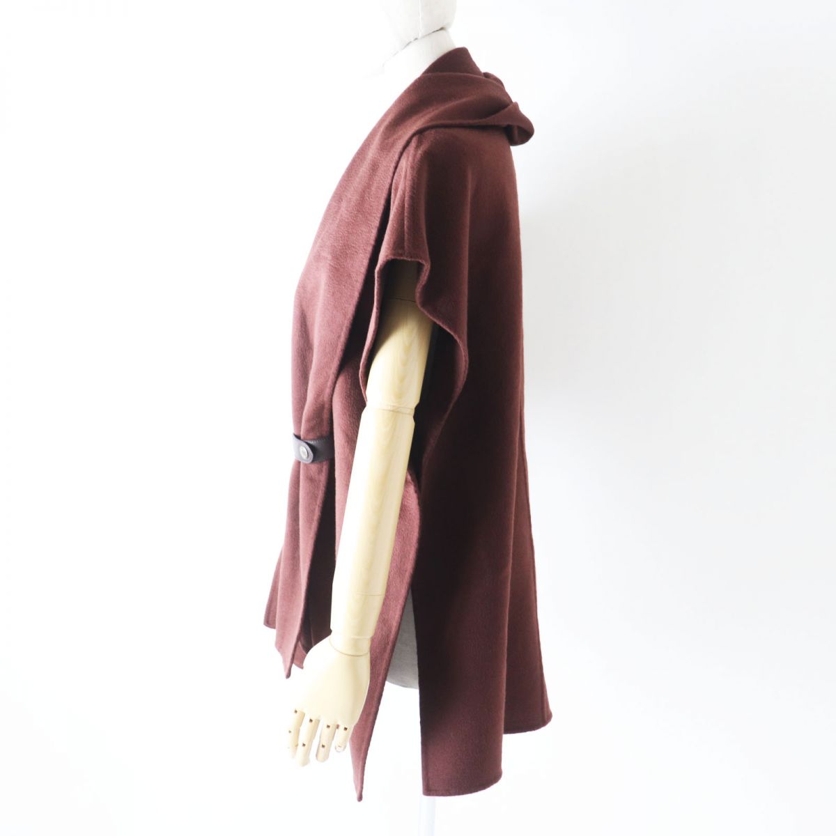 HERMES Vest Main: 100% cashmere, Leather part: Sheepskin Brown Women 34