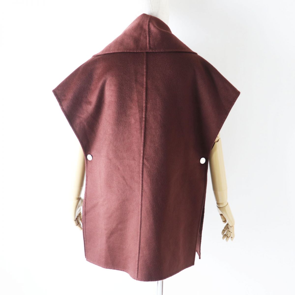 HERMES Vest Main: 100% cashmere, Leather part: Sheepskin Brown Women 34