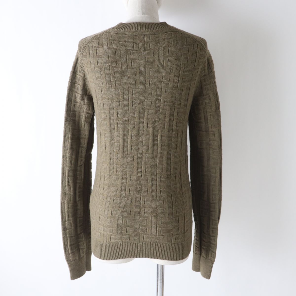 HERMES knit Main: 100% virgin wool Khaki brown type Women 36
