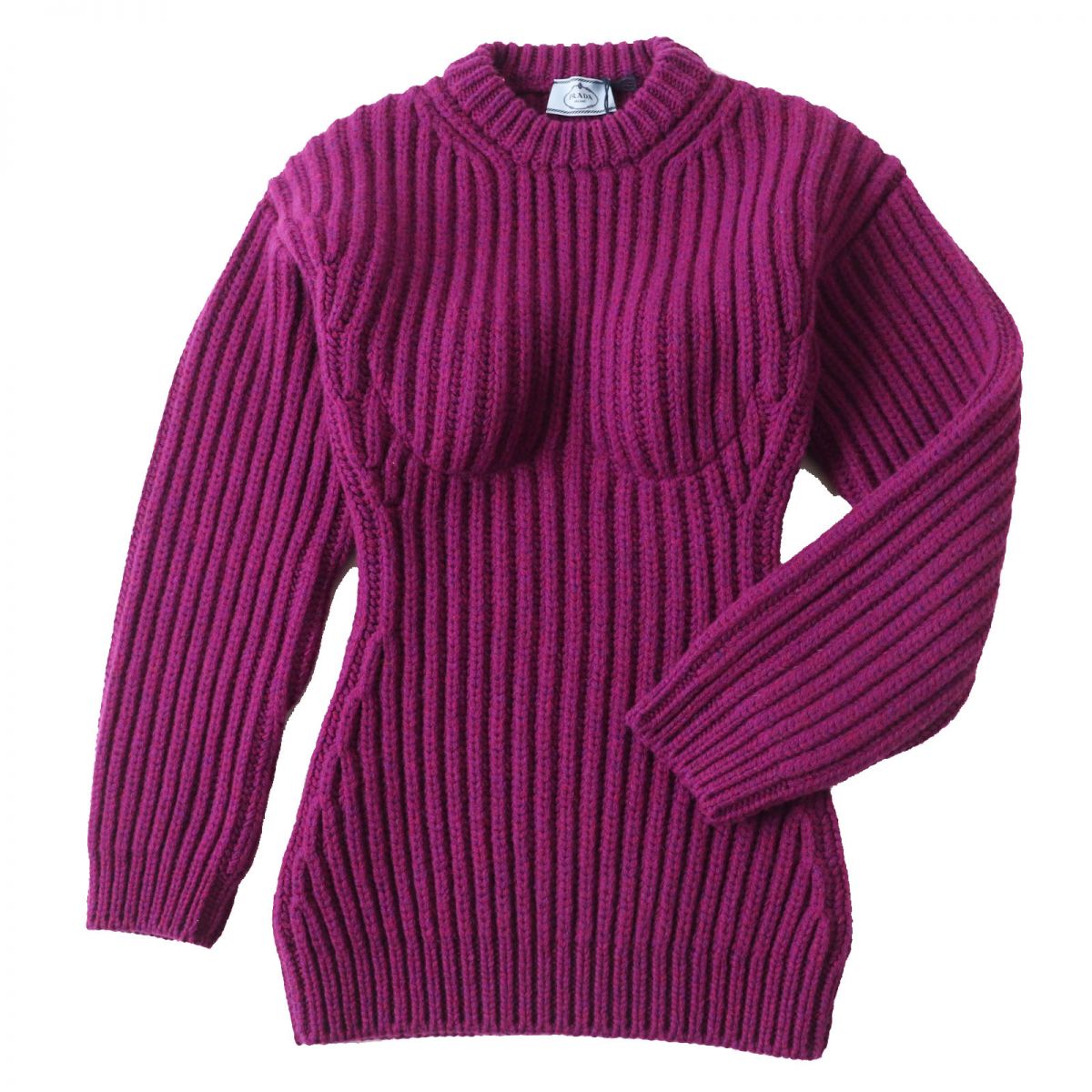 PRADA sweater Main: 100% virgin wool, Part: 100% silk purple Women 36