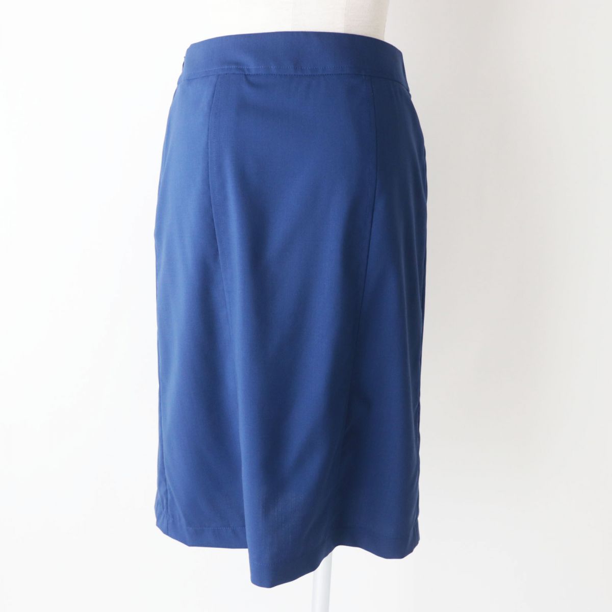 HERMES skirt Outer: 100% wool, part: 88% rayon, part: 12% polyester Blue x Silver Metal Women 34