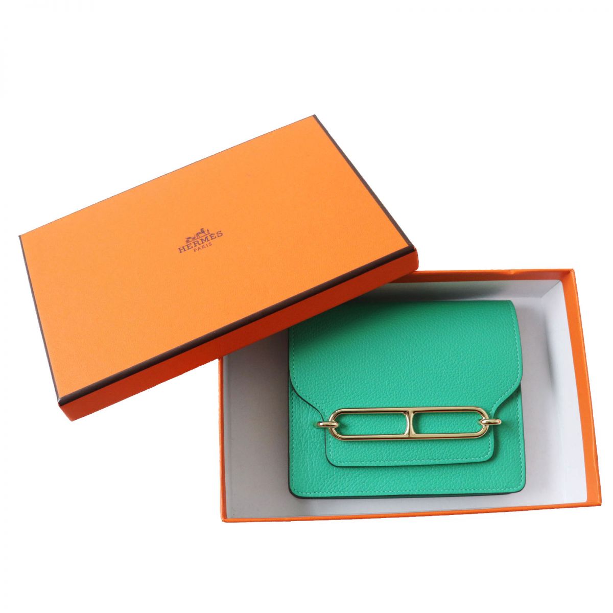 HERMES Coin case Main: Leather, Main: Evercolor mint Ruri Women