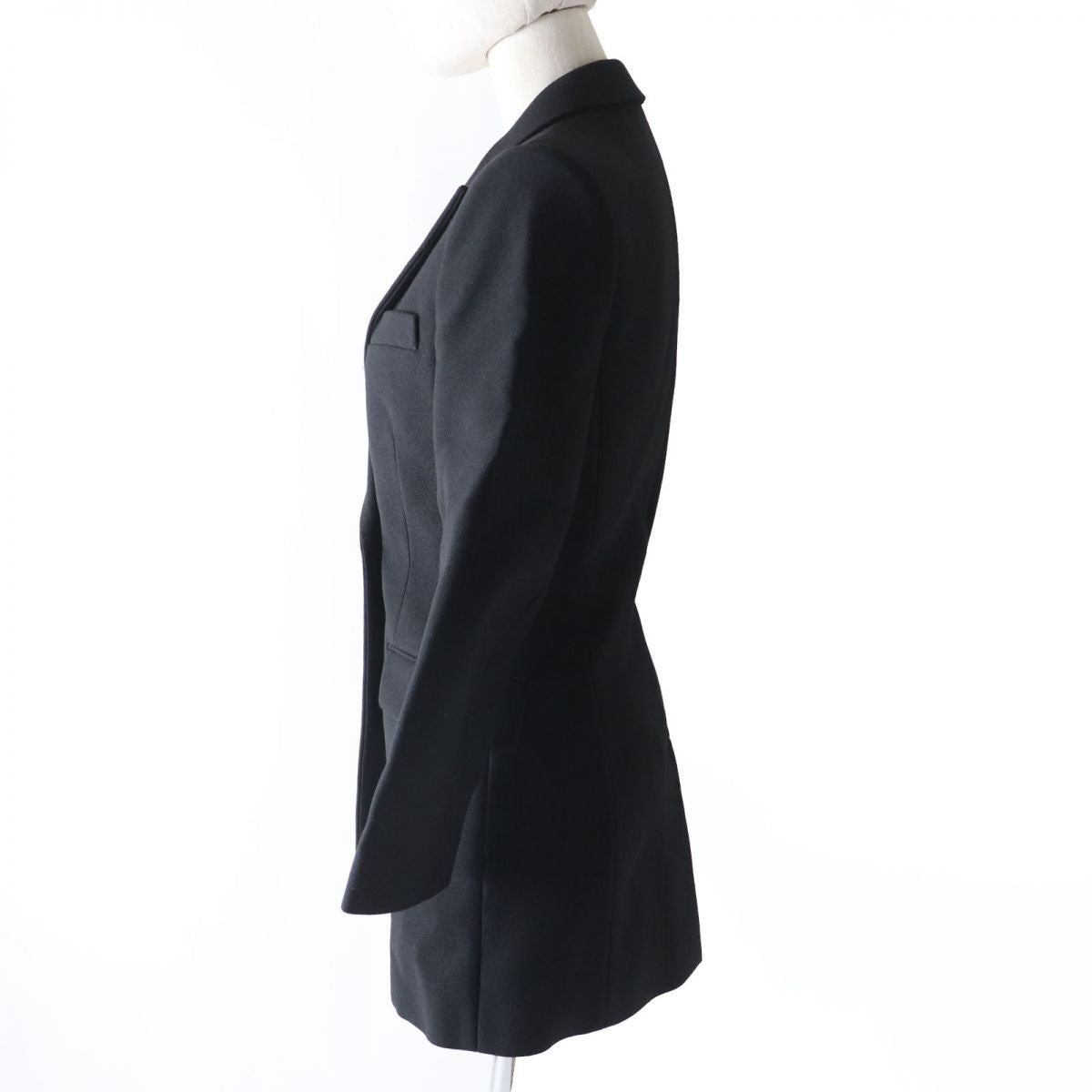 HERMES tailored jacket Outer: 70% nylon, Outer: 30% wool, Lining: 85% rayon, Lining: 15% silk, Sleeve lining: 100% cupra black Women 34