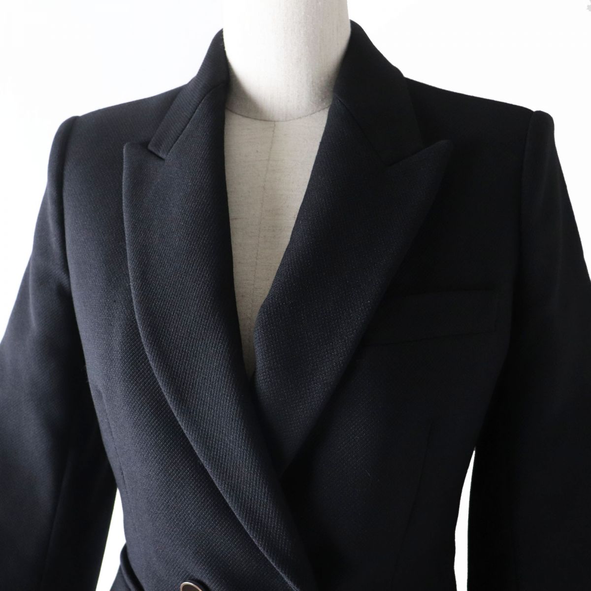 HERMES tailored jacket Outer: 70% nylon, Outer: 30% wool, Lining: 85% rayon, Lining: 15% silk, Sleeve lining: 100% cupra black Women 34