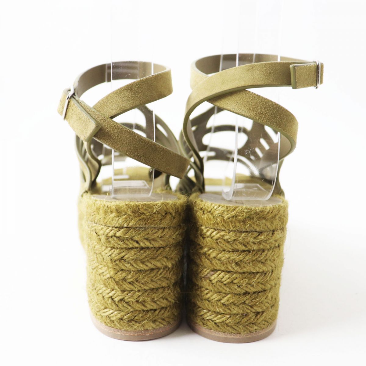 HERMES Sandals Part: suede leather, part: jute khaki Women 39