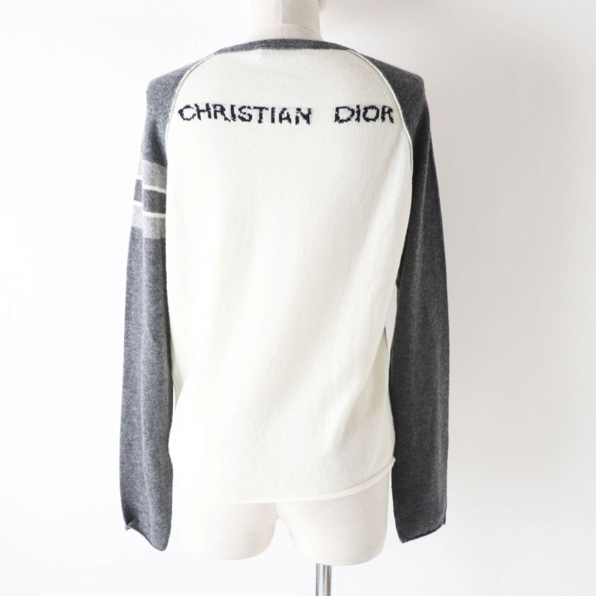 Christian Dior knit Main: 100% cashmere Gray x White x Red Women 38