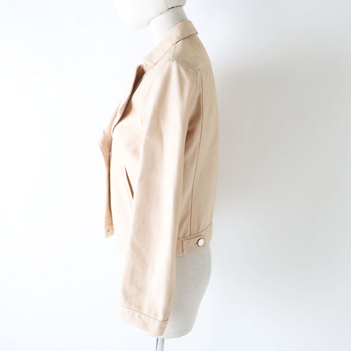 HERMES Riders jacket Main: 100% cotton Orange beige type Women 34