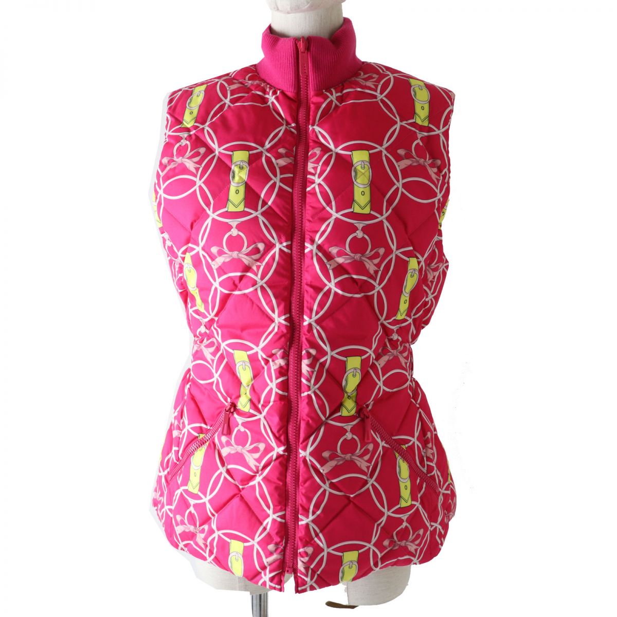HERMES Vest Main: 100% polyester, part: 82% virgin wool, part: 14% polyamide (nylon), part: 4% elastane (polyurethane), part: 57% rayon, 43% polyester Fusha pink<br>La Promenade du Matin/Morning Walk Women 36