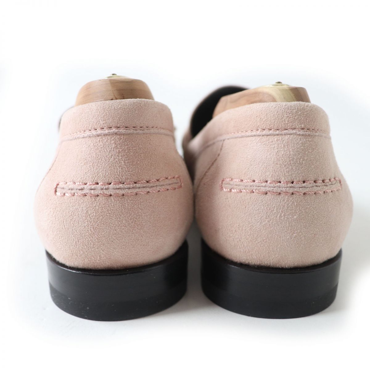 HERMES loafers Main: Suede leather Dusty pink x gold Metal Women 36.5