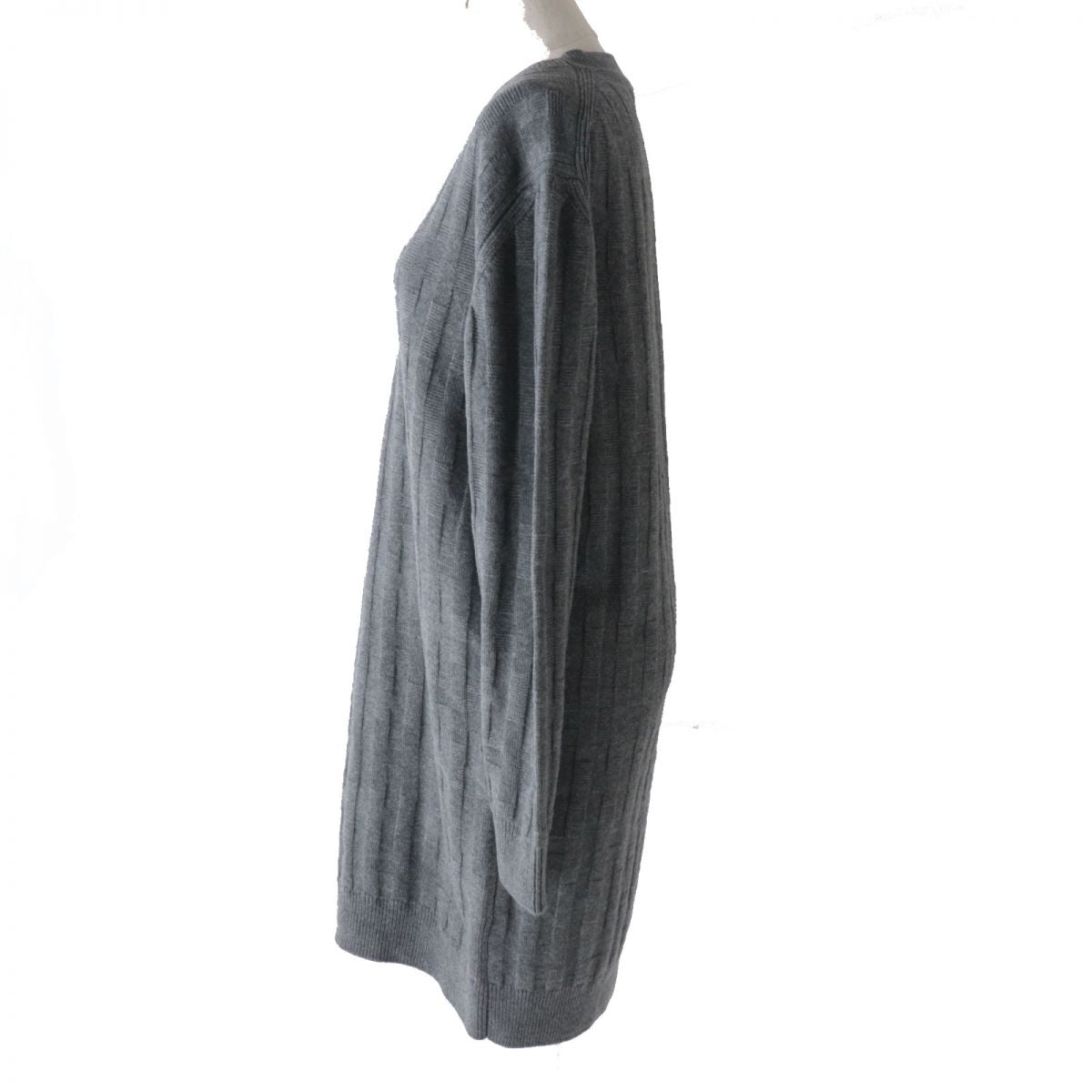 HERMES one piece Main: 100% wool Grey H-pattern knit Women 34