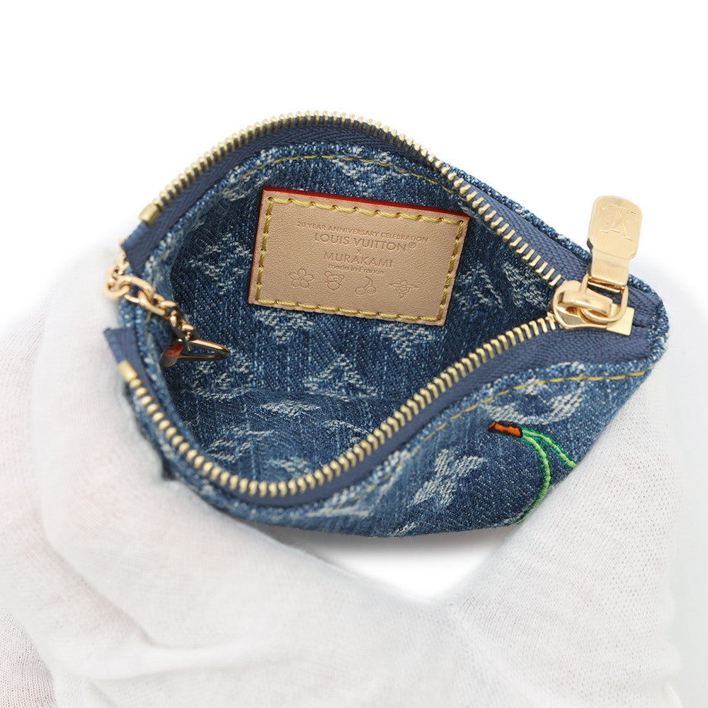 LOUIS VUITTON LV Ã TM Card Key Case Pochette Cles BlueM14938 Monogram Cherry Denim