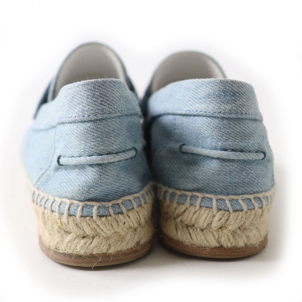 HERMES Slip-on denim Light blue 35