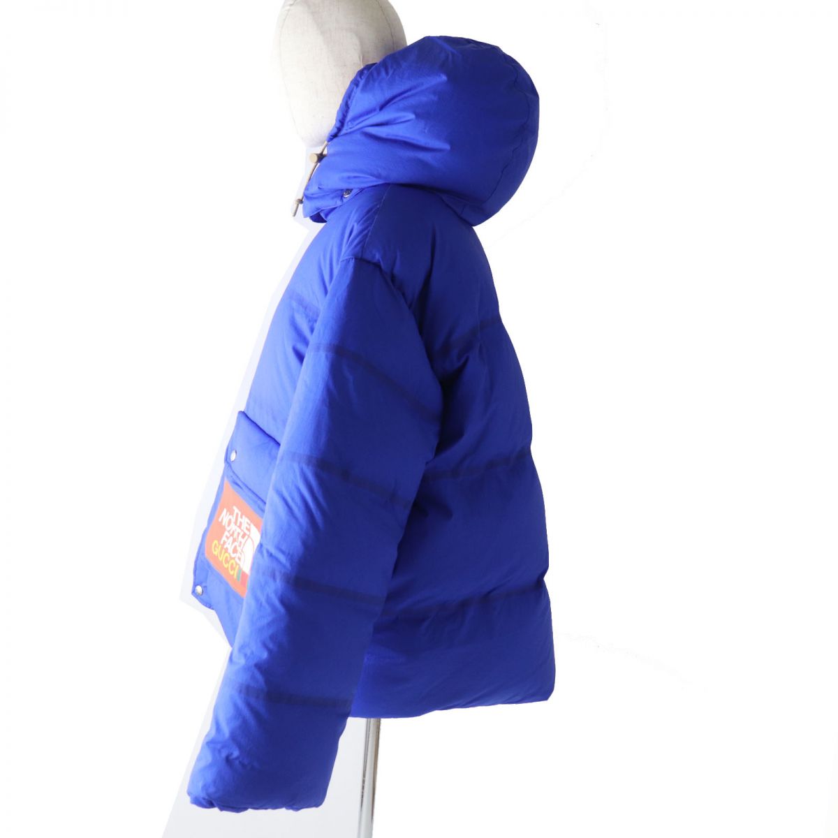 GUCCI Down jacket Outer: 100% nylon, Lining: 100% nylon, Part: polyurethane, Filling: 80% down, Filling: 20% feather, Part: 100% polyester Outer: Blue<br>Lining: Orange Women M