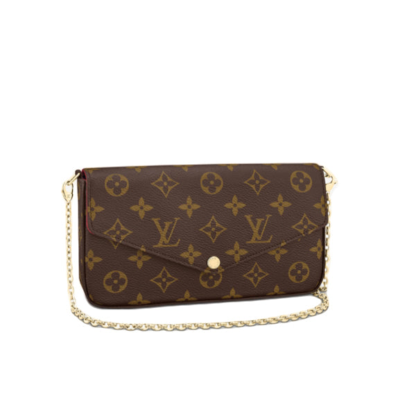 LOUIS VUITTON Shoulder Bag M61276 Monogram canvas, leather Brown mini bag clutch bag ChainShoulder strap Pochette Felice Women