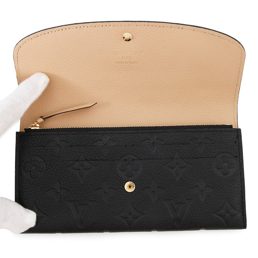 LOUIS VUITTON Portefeuille Emilie BeigeM62369 Monogram Empreinte Leather