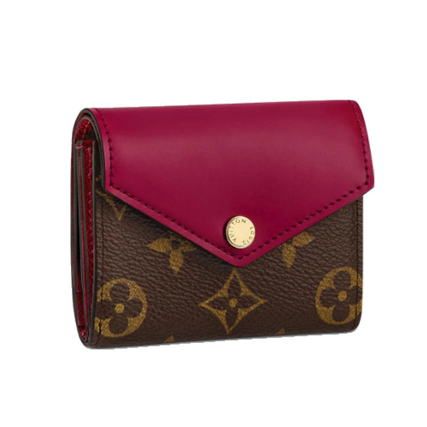 LOUIS VUITTON Coin case M62932 Monogram canvas, leather Bordeaux Brown Portefeuille Zoe Coin purse with Card Case Women