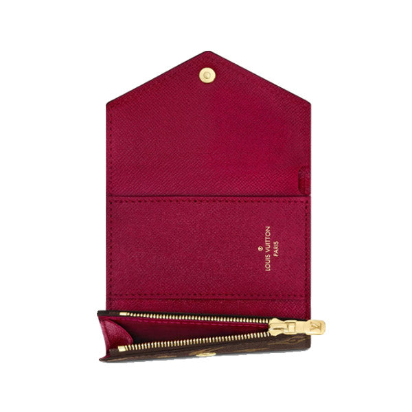 LOUIS VUITTON Coin case M62932 Monogram canvas, leather Bordeaux Brown Portefeuille Zoe Coin purse with Card Case Women