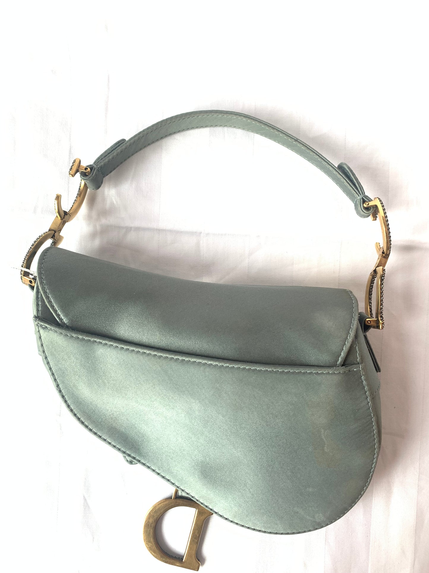 Dior Saddle Mini Silk grey with crystals