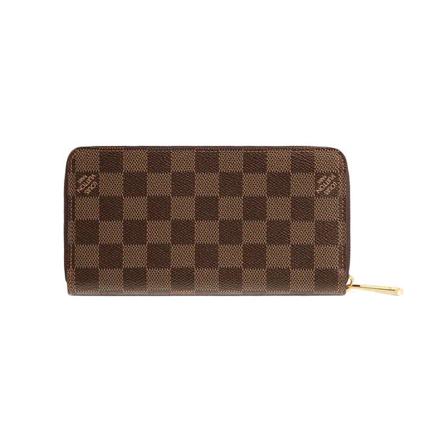 LOUIS VUITTON Long Wallet Purse N41661 Damier canvas Brown Zip Around Damier Zippy wallet mens(Unisex)