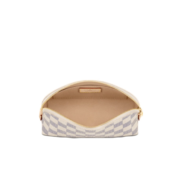 LOUIS VUITTON Pouch N60024 Damier Azur canvas, leather white Pochette Cosmetic cosmetic pouch Women