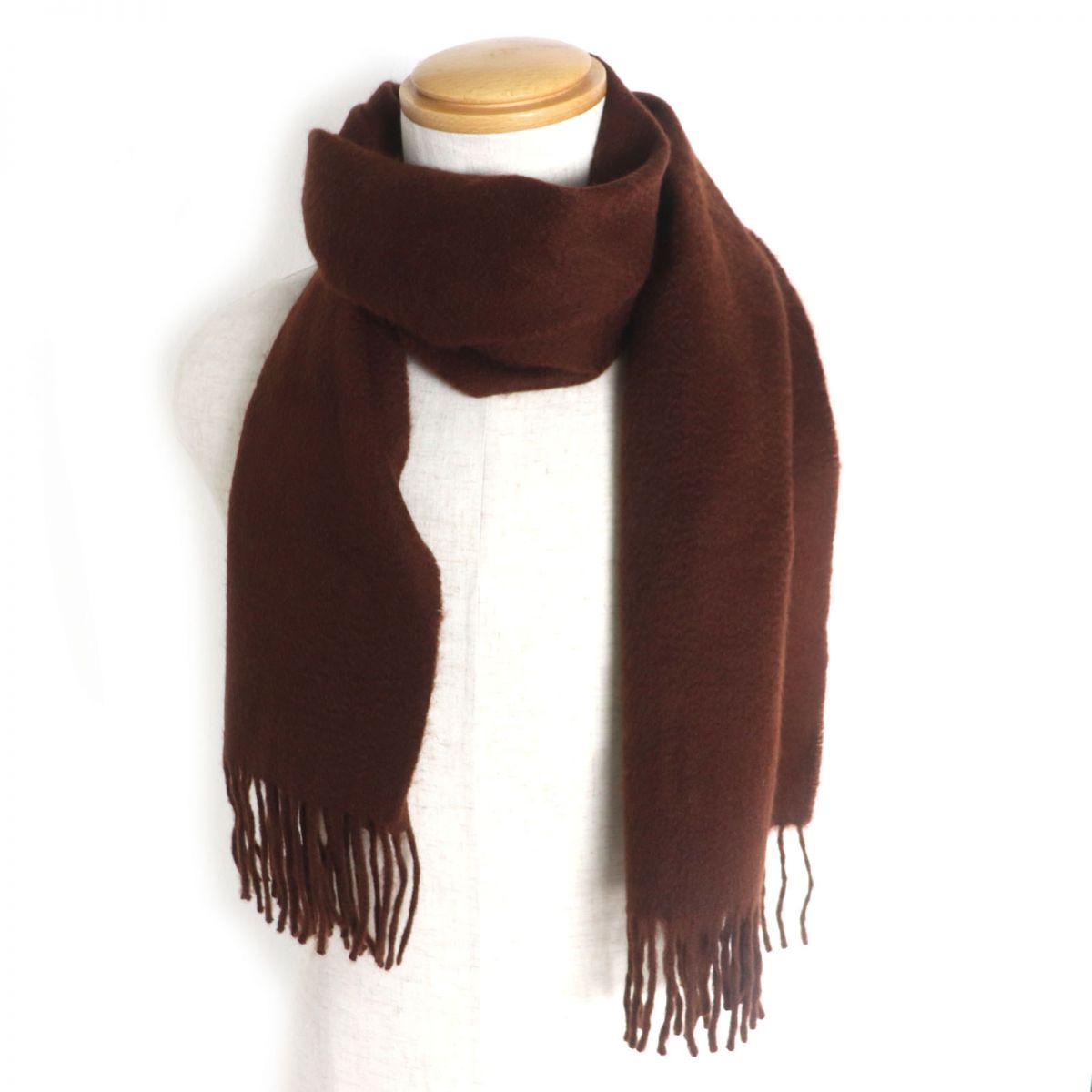 HERMES Scarf Main: 100% cashmere Red brown mens