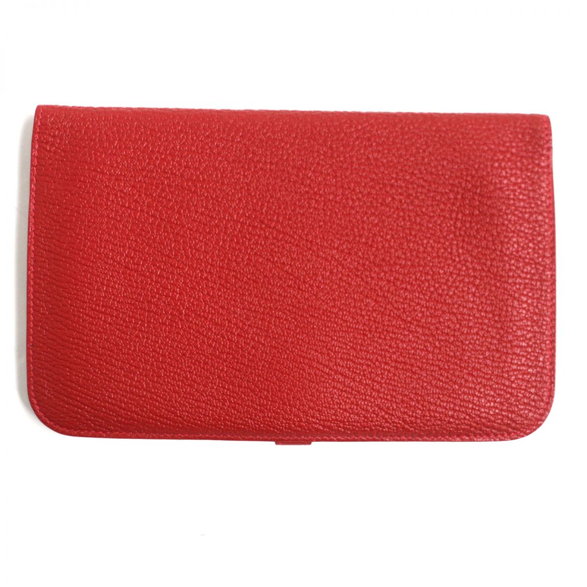HERMES Long Wallet Purse Main: Chevre Mysole Red mens