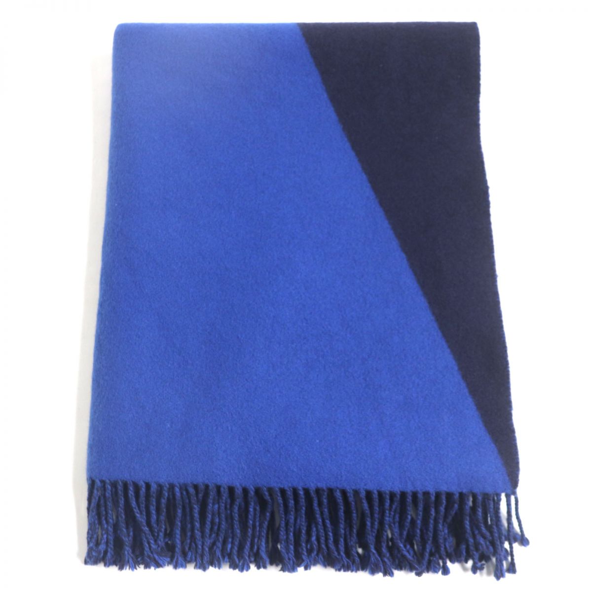 HERMES Scarf Main: 100% cashmere Blue x navy Women
