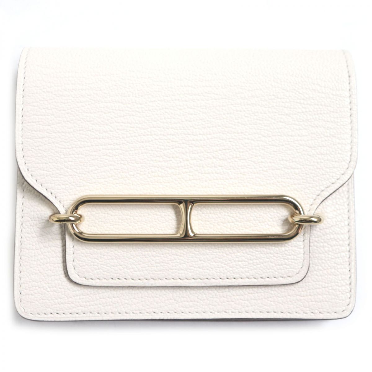 HERMES Bifold Wallet Main: Chevre Mysole Nata x Metal: Gold mens