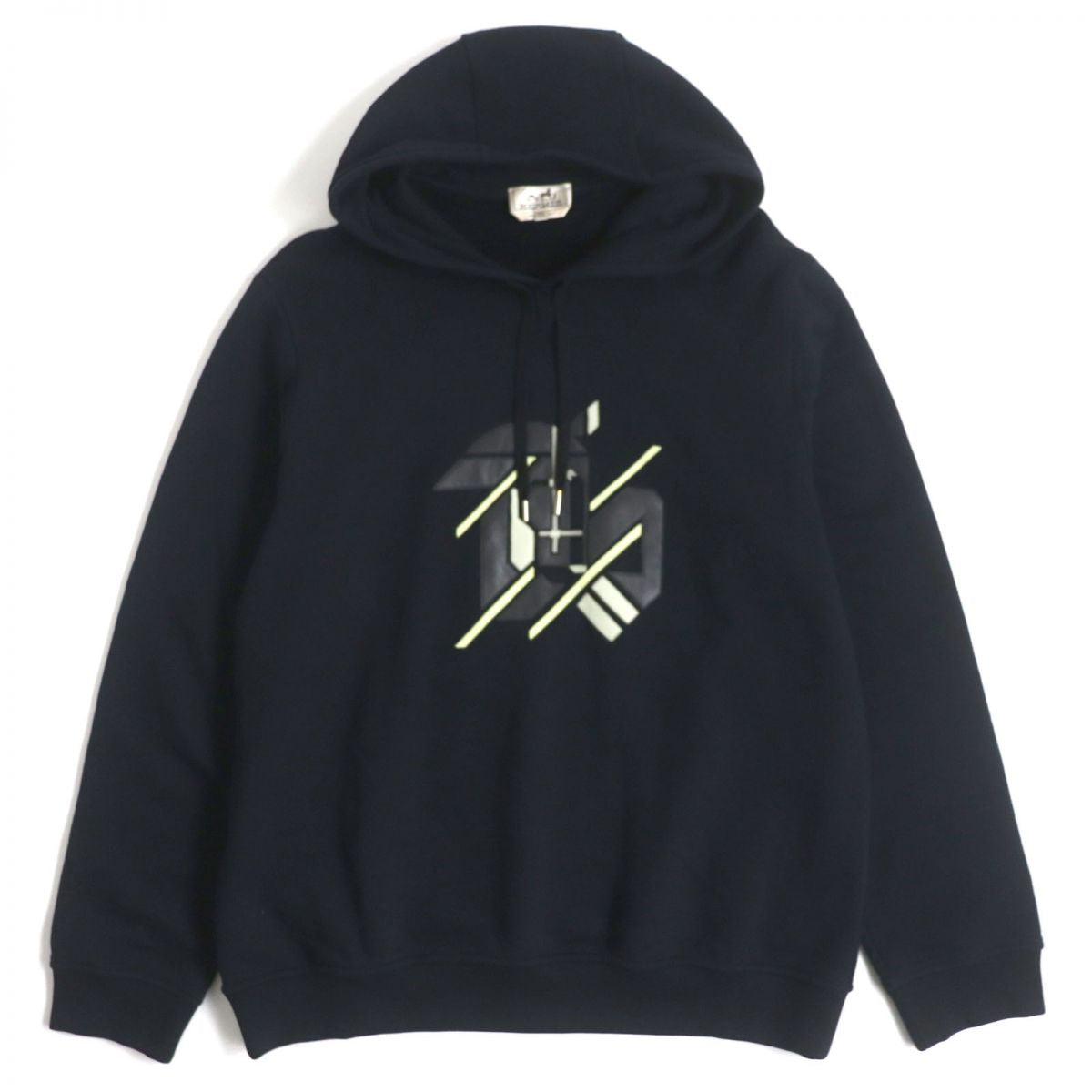 HERMES sweat Main: 100% cotton, Part: Sheepskin, Part: 90% cotton, Part: 10% polyurethane, Part: 100% cotton Dark navy mens XXL