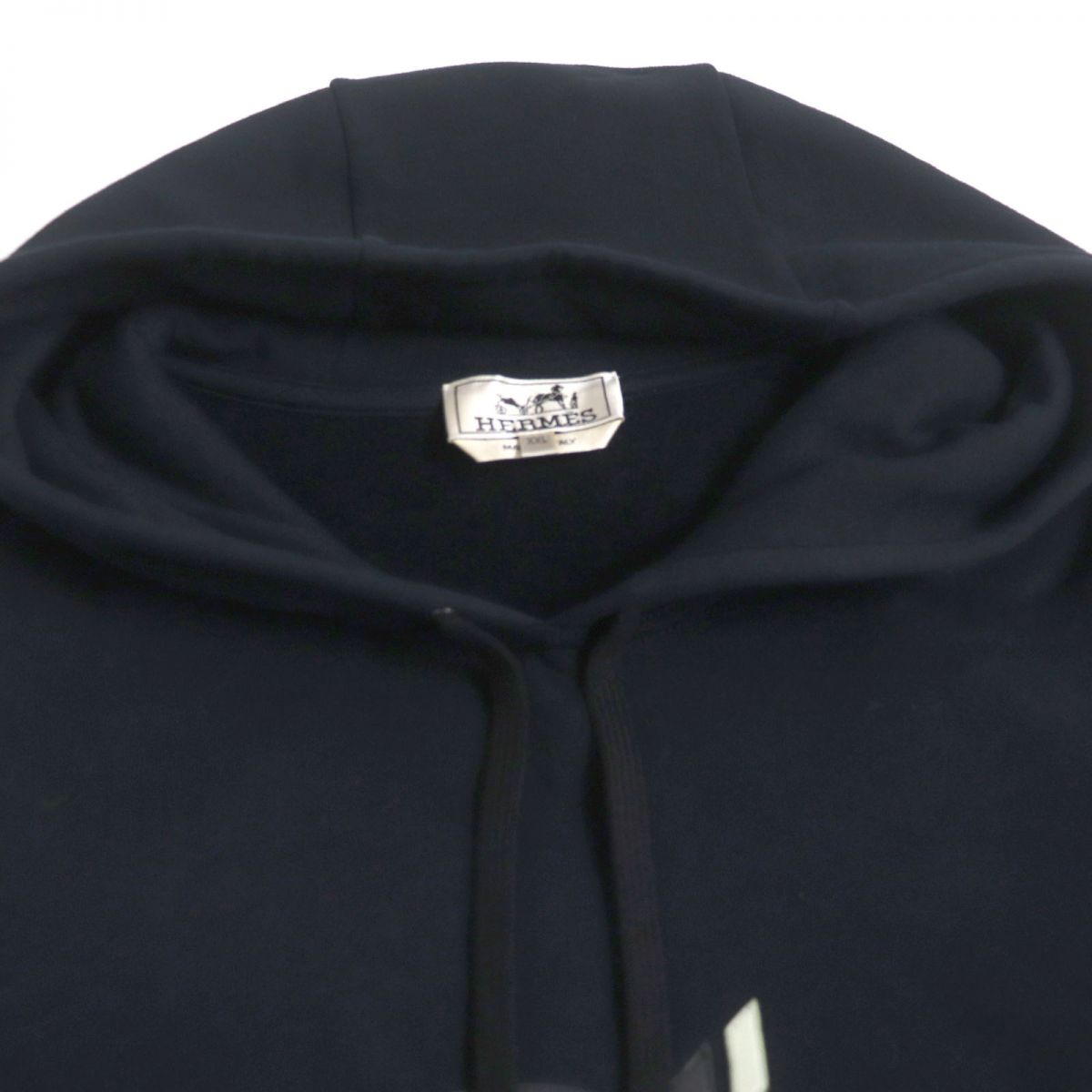 HERMES sweat Main: 100% cotton, Part: Sheepskin, Part: 90% cotton, Part: 10% polyurethane, Part: 100% cotton Dark navy mens XXL