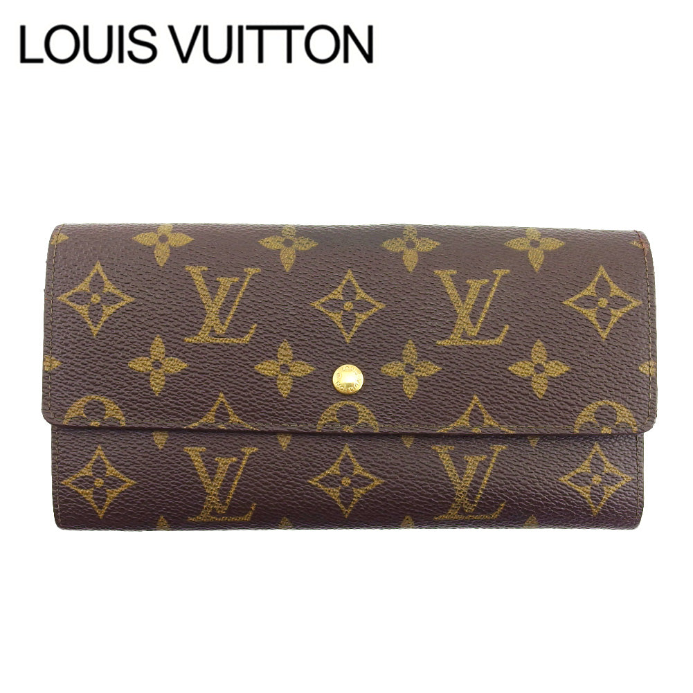 LOUIS VUITTON Long Wallet Purse M61724 Brown beige Pochette Porto MonÃÂ©credi