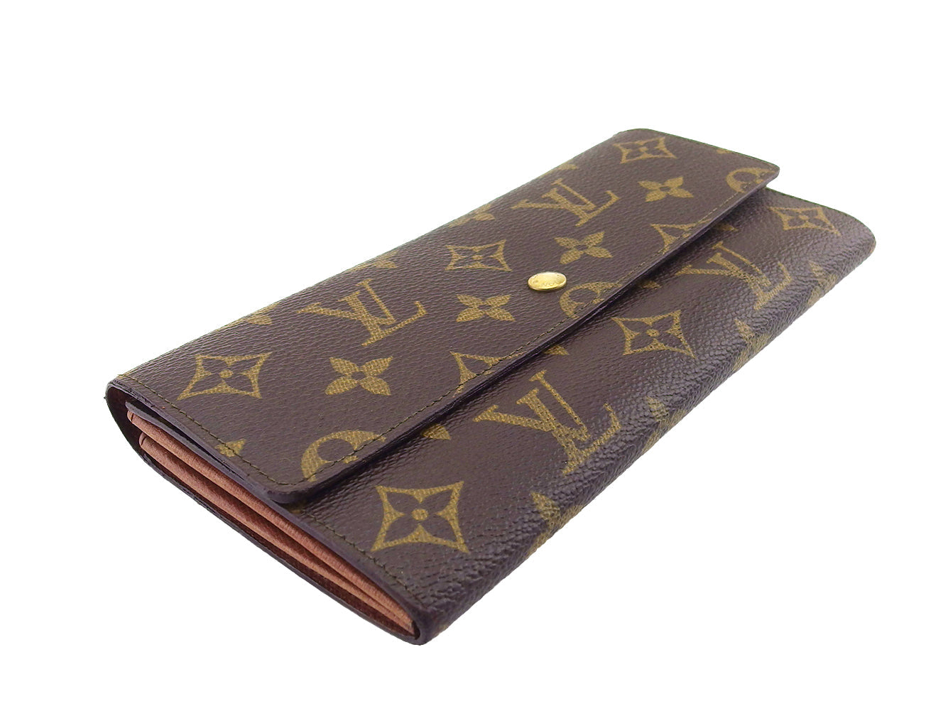 LOUIS VUITTON Long Wallet Purse M61724 Brown beige Pochette Porto MonÃÂ©credi