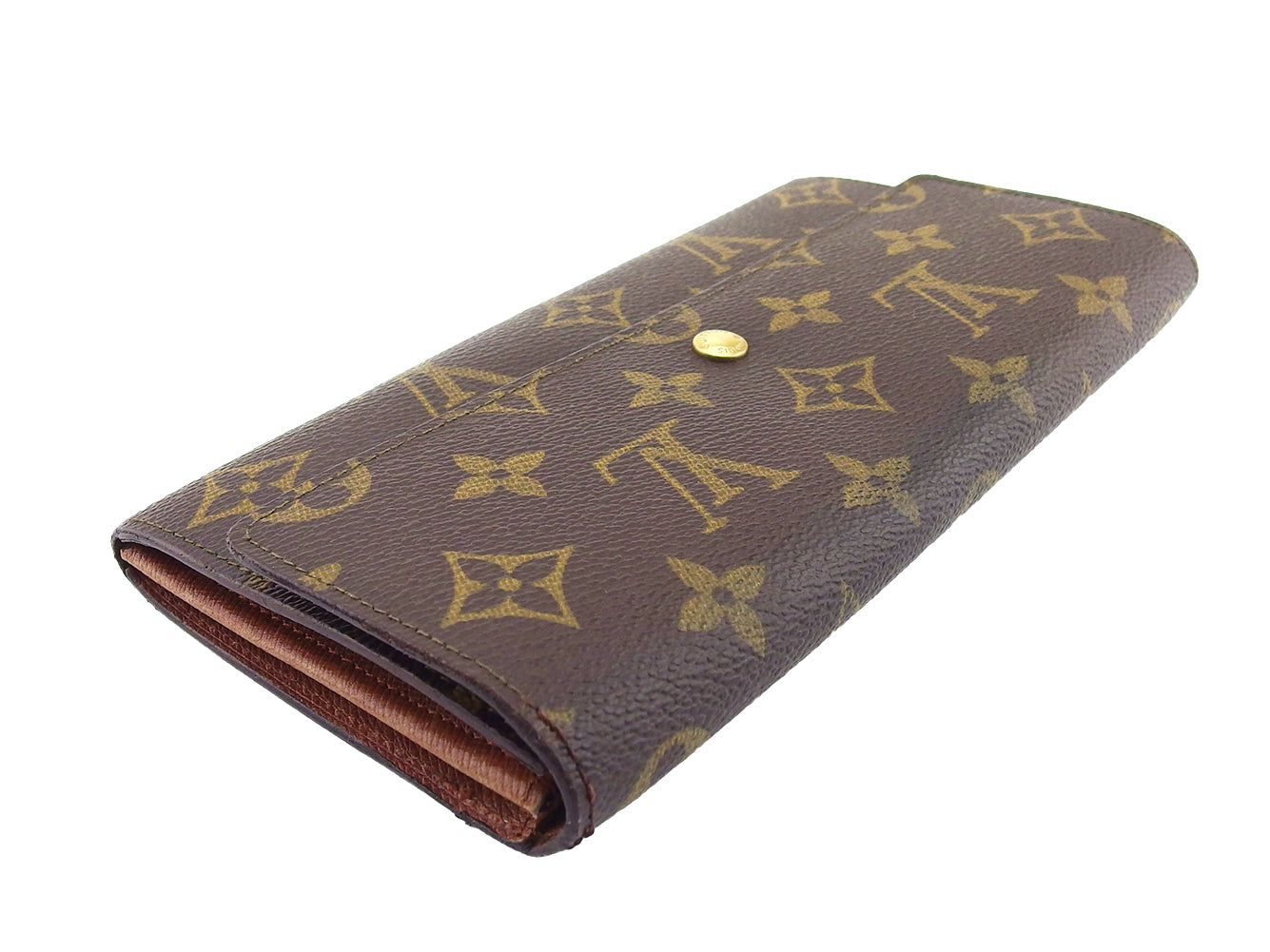 LOUIS VUITTON Long Wallet Purse M61724 Brown beige Pochette Porto MonÃÂ©credi