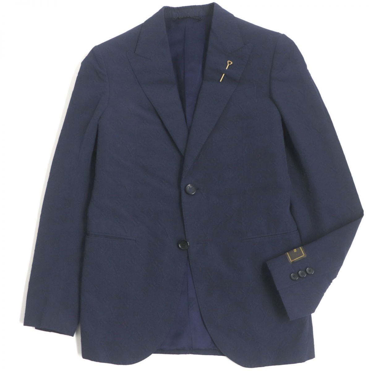 LOUIS VUITTON tailored jacket Outer: 93% cotton, Outer: 7% nylon, Lining: 28% acetate, Lining: 25% rayon, Lining: 25% cupra Navy mens 44