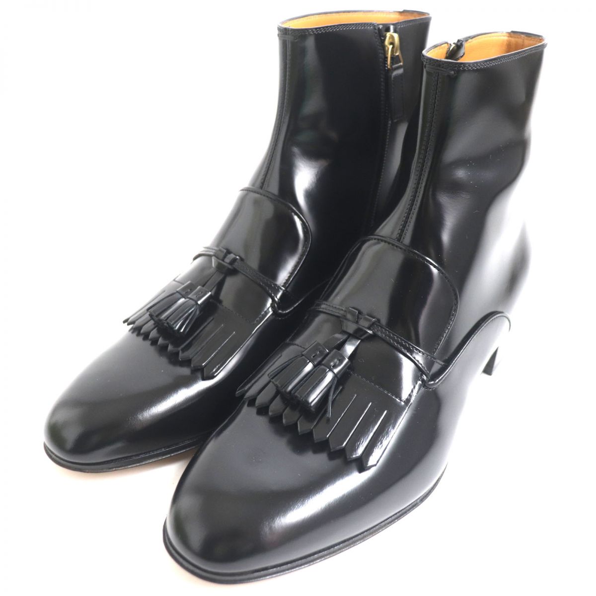 GUCCI boots Patent leather black mens 9 1/2