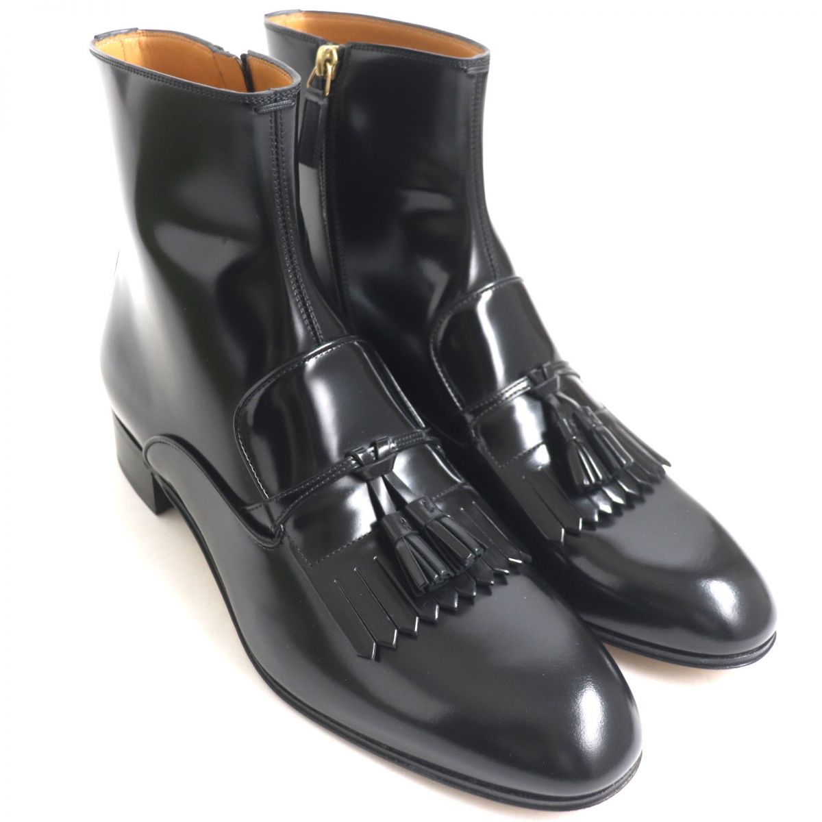 GUCCI boots Patent leather black mens 9 1/2