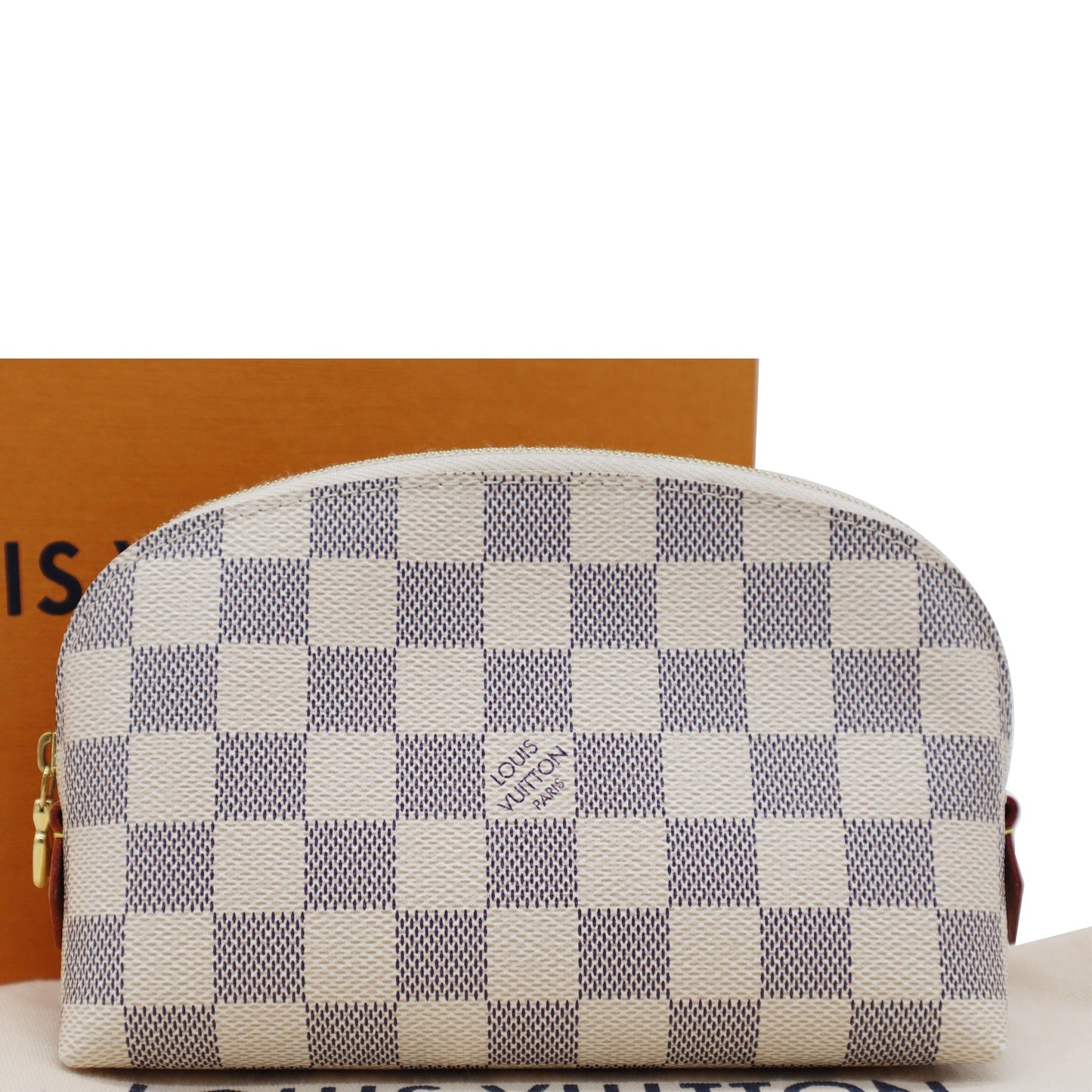 LOUIS VUITTON Damier Azur Cosmetic Pouch White