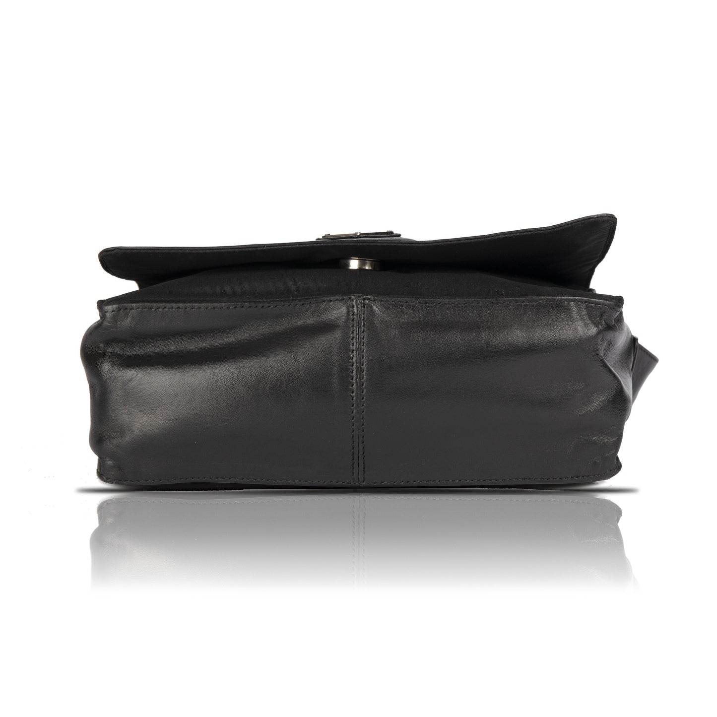 Prada  Vintage Leather-Trimmed Tessuto Nylon Messenger Bag