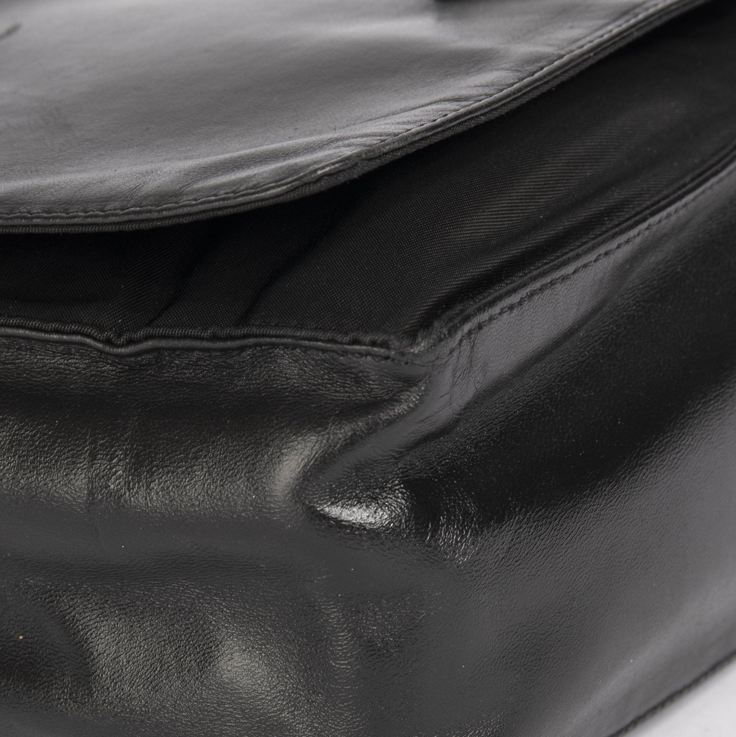 Prada  Vintage Leather-Trimmed Tessuto Nylon Messenger Bag